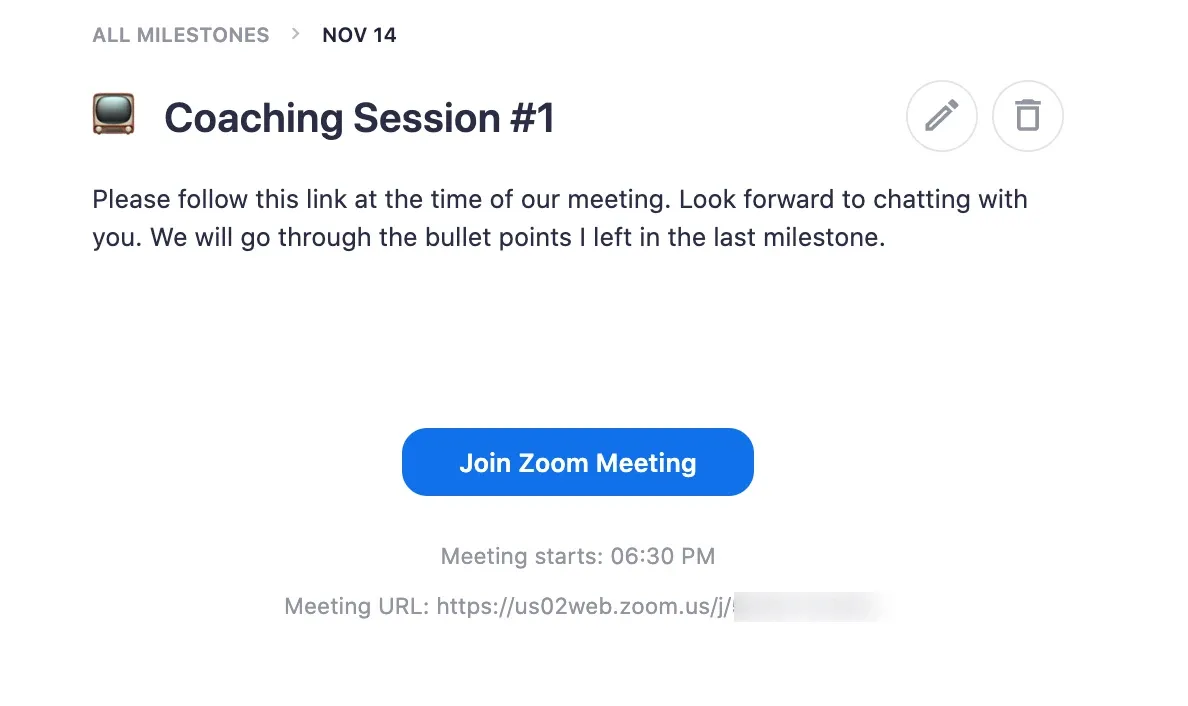 Teachable coaching screenshot