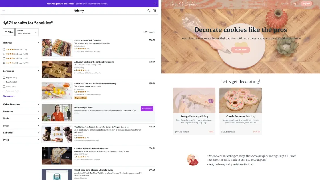 Teachable vs Udemy comparison screenshot